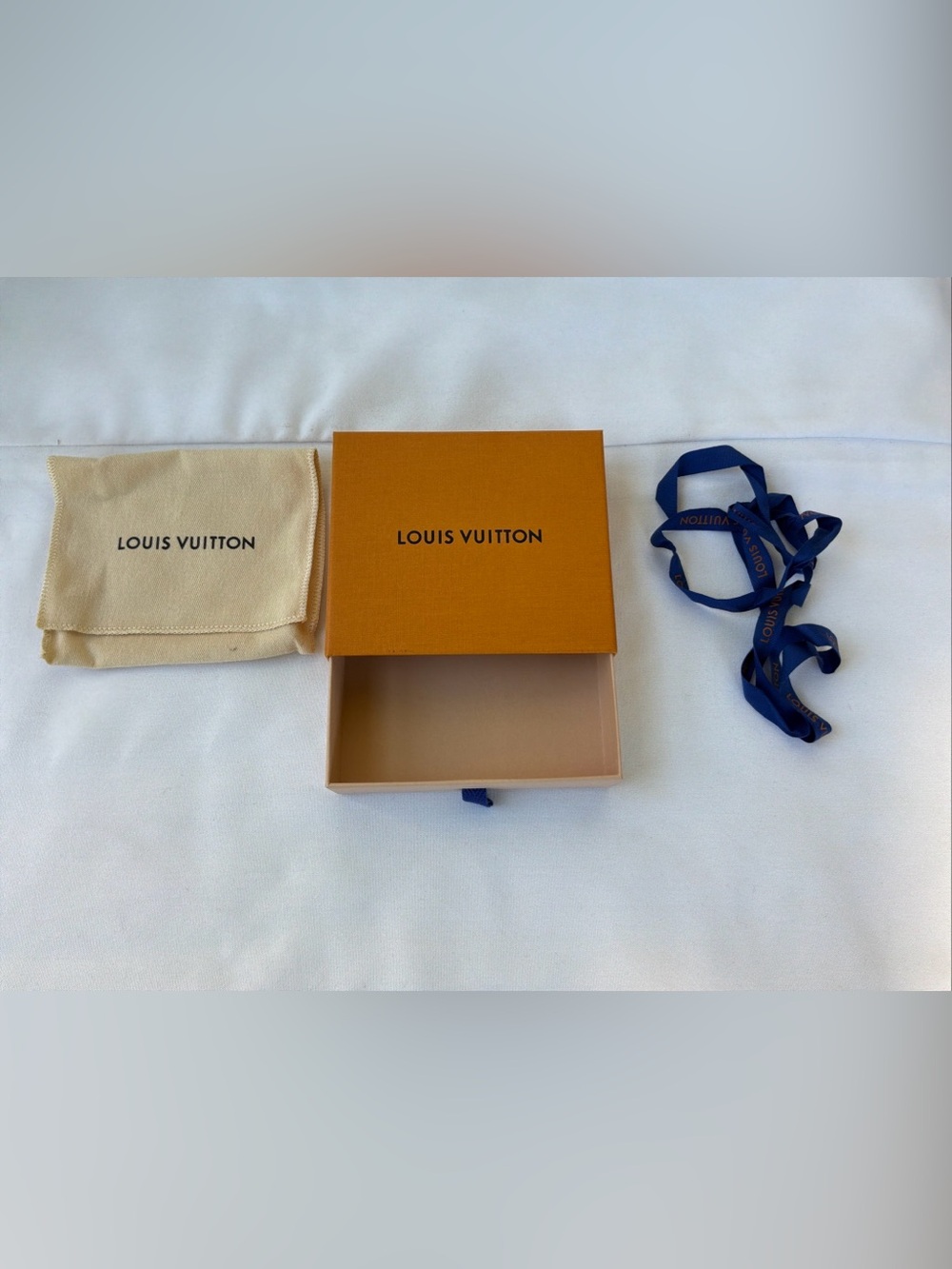 Authentic Louis Vuitton Pull Out Gift Box Empty 6 x 5 x 2 W/Dust Bag / Ribbon